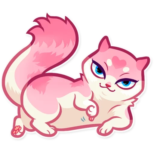 aufkleber von katzen, system katzen, styler pink cat, stecters einer katze lana auf einem transparenten hintergrund, styter pink cat