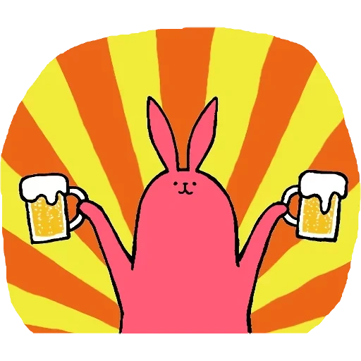 pink rabbit rabbit, pegatinas para telegrama, pegatina de conejo, conejo como, pegatinas
