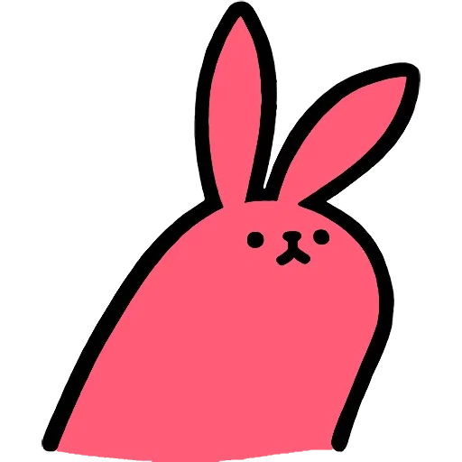 rosa kaninchen kaninchen, kaninchenaufkleber, rosa aufkleber, rosa kaninchen