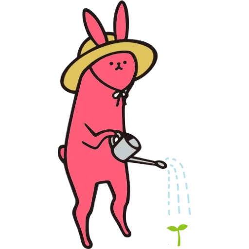 rosa telegram, rabbit pink rabbit, rosa telegram, adesivo di coniglio