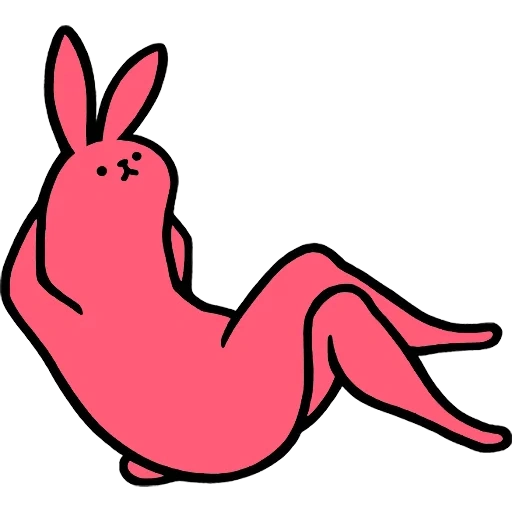 kelinci kelinci merah muda, pink telegram, stiker telegram kelinci dengan kaki yang indah, kelinci stiker