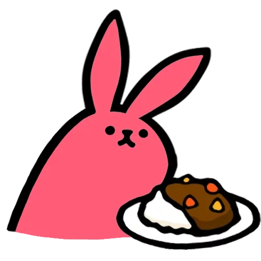 pink rabbit rabbit, pink rabbit, pink telegram, set of stickers pink