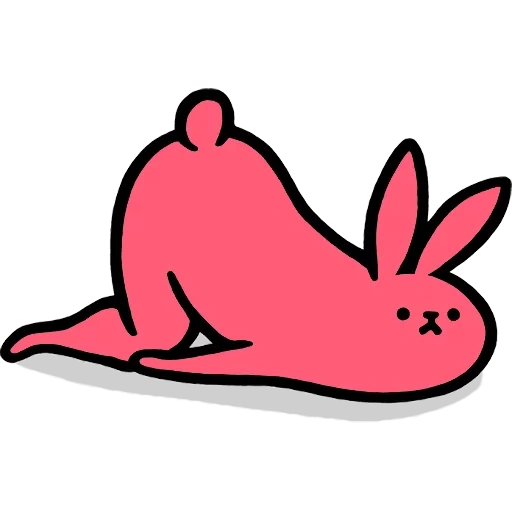 lapin rose lapin, lapin, autocollant de lapin, lapin rose