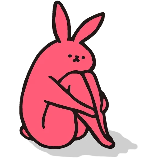 rosa kaninchen kaninchen, kaninchen, kaninchenaufkleber, rosa aufkleber