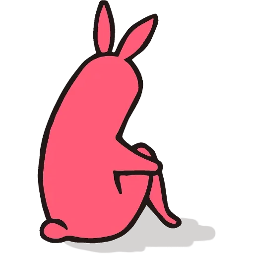 rosa kaninchen kaninchen, rosa telegramm, rosa telegramm, kaninchenaufkleber