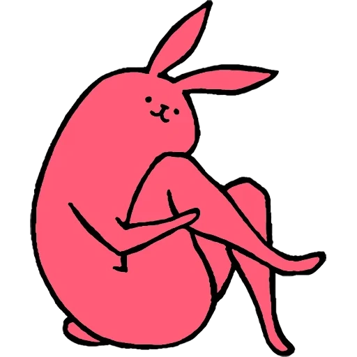 rosa kaninchen kaninchen, kaninchenaufkleber, rosa telegramm