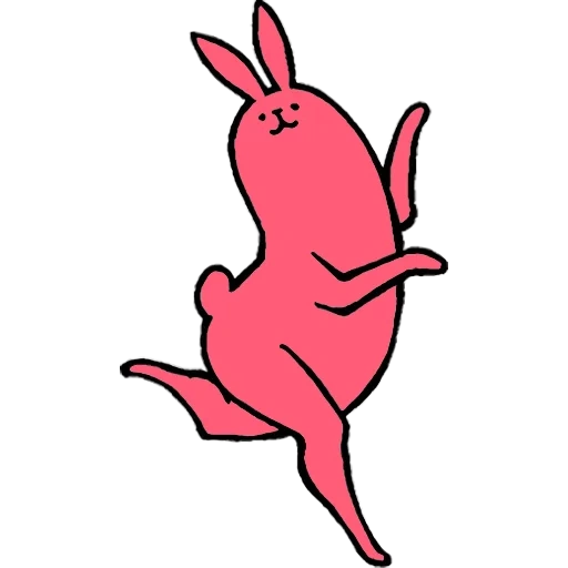 telegram merah muda, kelinci kelinci merah muda, stiker kelinci
