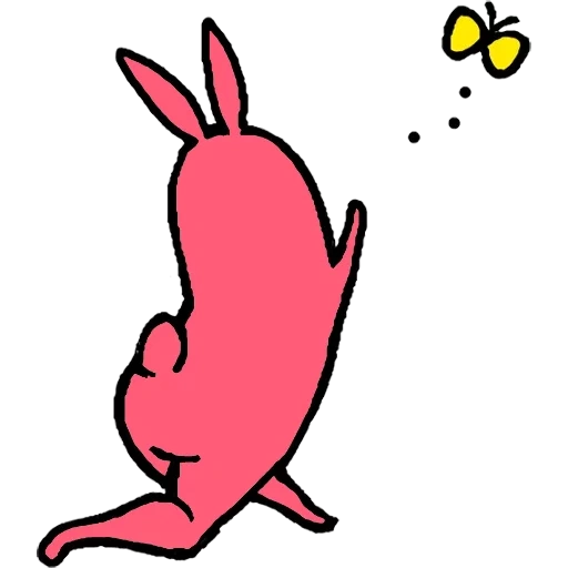 rose rabbit rapport, autocollant de lapin, télégramme rose, lapin