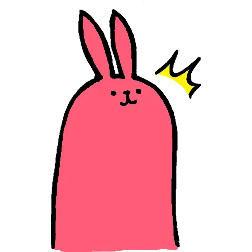 rosa kaninchen kaninchen, rosa aufkleber, rosa telegramm, kaninchenaufkleber