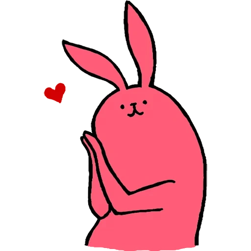 rosa kaninchen kaninchen, kaninchenaufkleber, rosa aufkleber