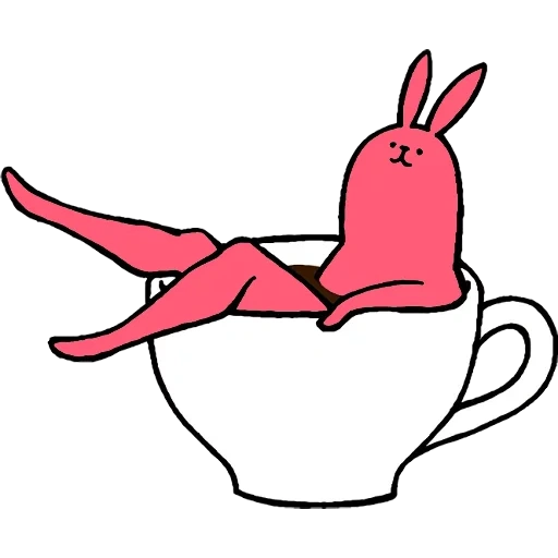 pink telegram, pink rabbit rabbit, set of stickers pink