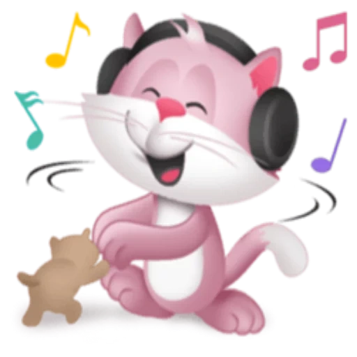 piada, gatos, musical, os animais são fofos, desenho animado musical de gato cinza