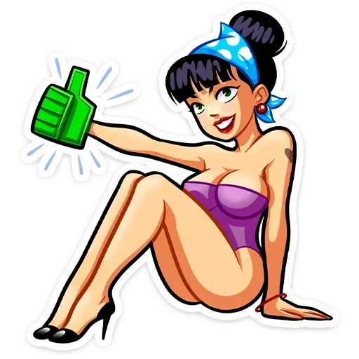 animation, pin up girl, vector graphics
