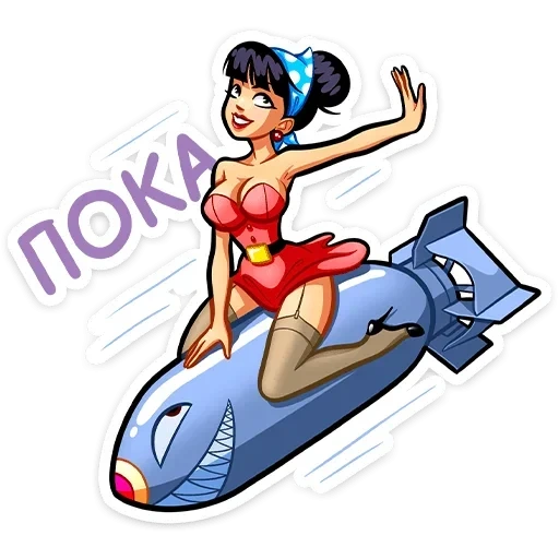 pinap, girl bomb, rocket girl, rocket girl, buckle sticker 23