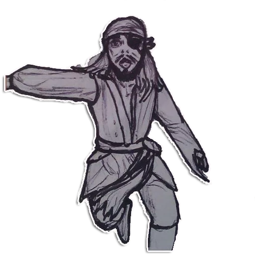 padrão shahin, esboço de personagem, design de personagem, imagem do personagem, capitão jack sparrow colorido