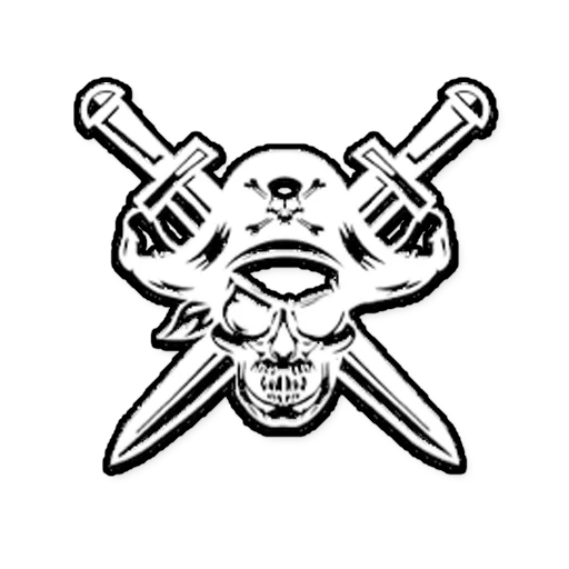 männlich, punk skull, helm mit skelett, das skelett logo, totenkopf abzeichen mit einem schwert durchbohrt