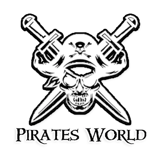 pirate, pirate skull, dunia pirates, lencana diukir dengan pisau, lencana tengkorak ditusuk dengan pedang