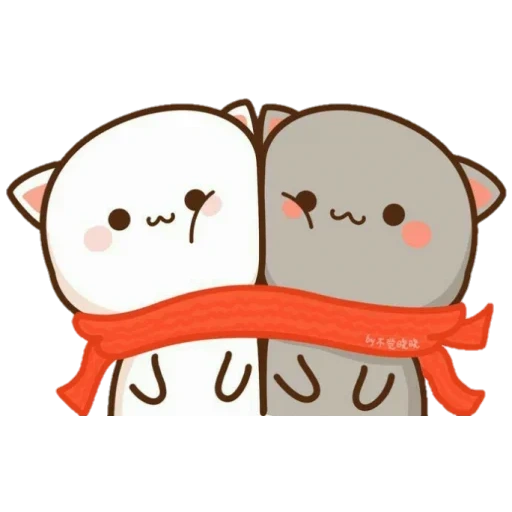 gambar lucu, kucing kawaii, gambar berpasangan yang indah, love cats kawaii, kawaii kucing pasangan