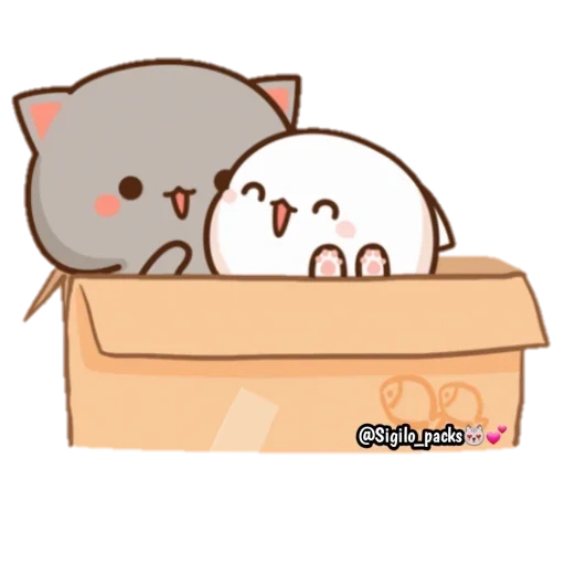 katiki kavai, kawaii cats, mochi peach cat, drawings of cute cats, mochi mochi peach cat garbage tank