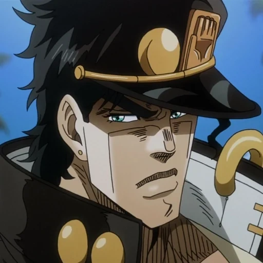 jotaro, джотаро, джотаро куджо, приключения джоджо, джотаро куджо улыбается