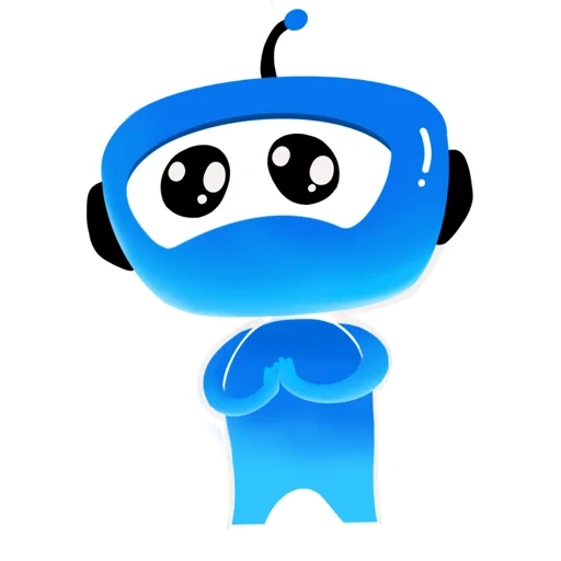 pixel, robot yang lucu, robot biru