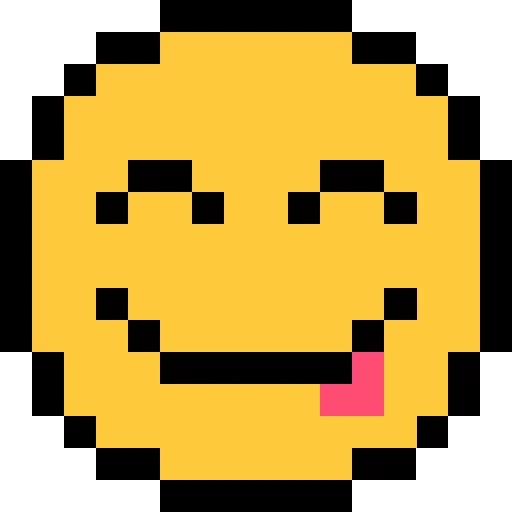 pixel souriant, emoji de pixels, émoticônes de pixels, émoticône de pixels jaunes, émoticônes de pixels monochromes