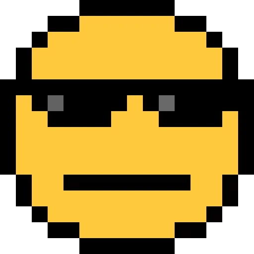cool emoji, smiley pixel, pixel emoji, smiley sulle cellule, sad pixel emoticon
