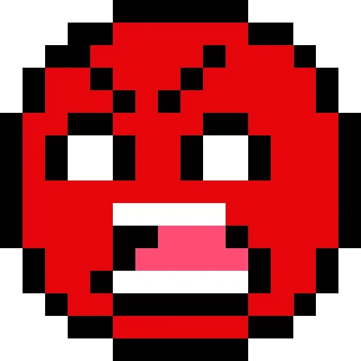emoji, pixel art, art de pixel madara, visage de pixel maléfique, pixel art minecraft