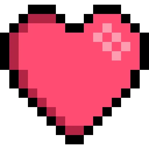 coeur de pixel, coeur de pixel, le cœur de pixel est grand, pixel heart transparent contexte