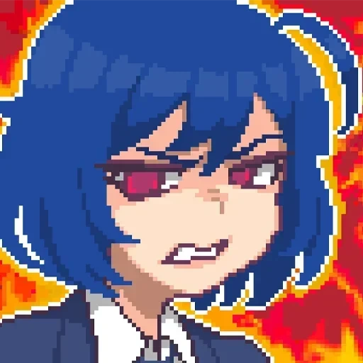 skye hcnone, pixel di animazione, anime pixel art, anime pixel art, pixel carattere