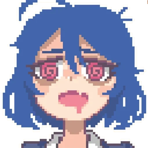 pixel anime, personnages d'anime, pixel artistique, eh pixylainchka, ahegao anime pixel