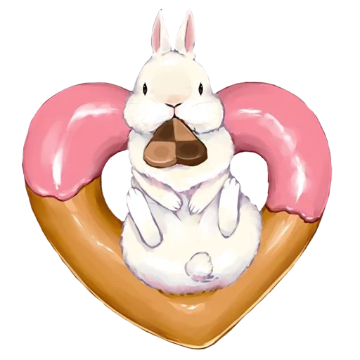 toys, cute rabbits, rabbit doughnut, interesting rabbit, lovely rabbit pattern