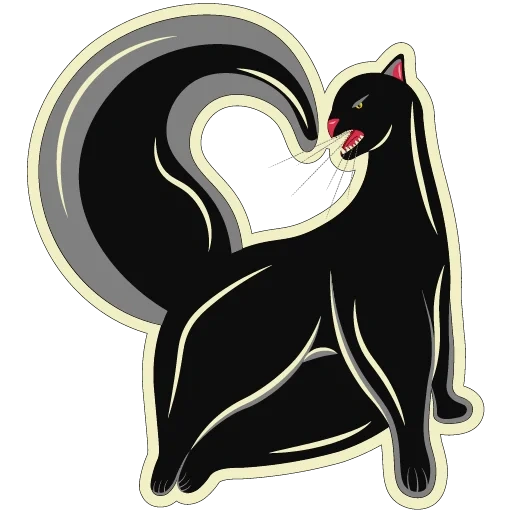 cat, skunk symbol, sticker siegel mit dickem bauch