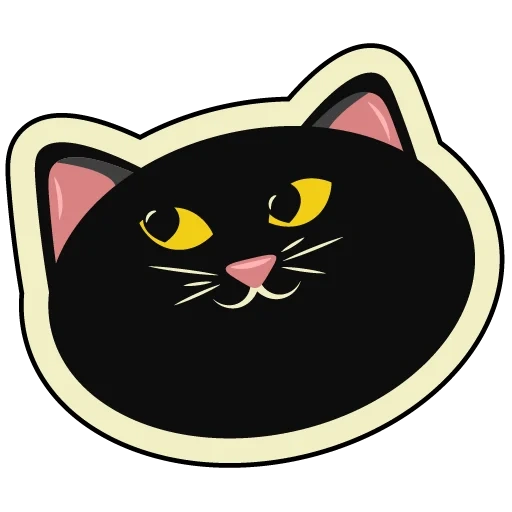 cat, черные, черный кот, значок кошечка