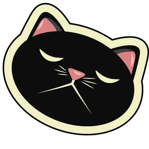 gato, gato, ícone de volta, focinho de kitty, emoji de gato preto