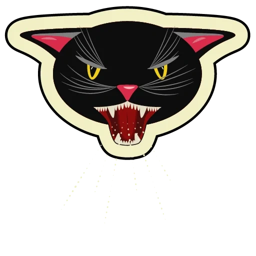 die katze, logo cats, die schnauze des panthers, patch für den katzenhelm, black cat head