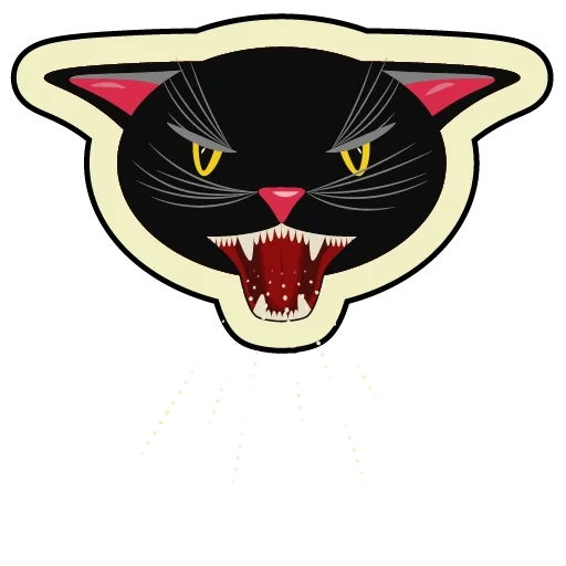 gato, gato logo, bozal de leopardo negro, parche de casco de gato, cabeza de gato negro