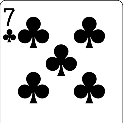 7 tref, seven tref, card of tref, trefs of the card, seven tref