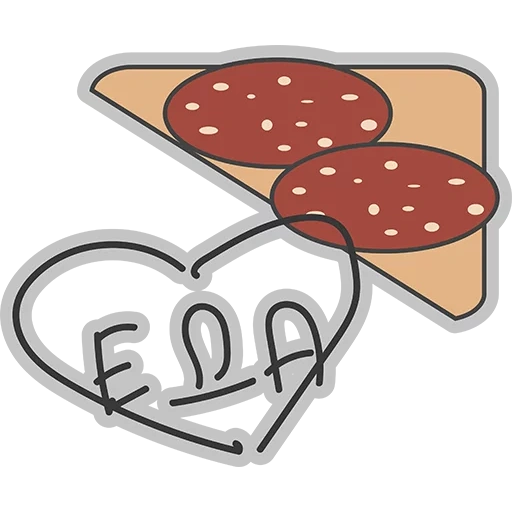 ícone de pizza, pare de comer, pizza de desenhos animados, ilustração da pizza, vetor de coração de pizza