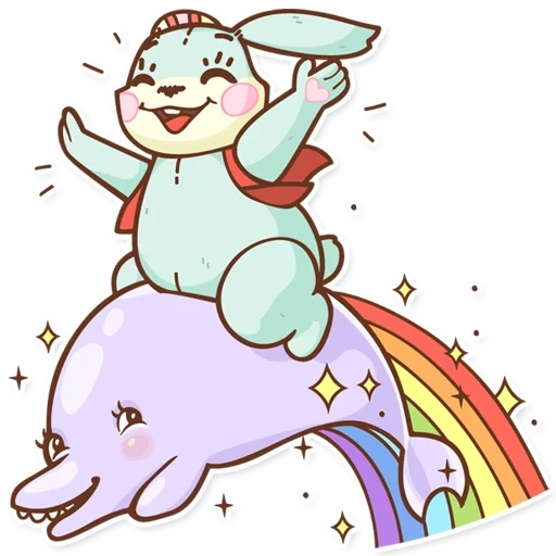 unicorn, baby bunny, bunny is plush, the poster is a rainbow unicorn, unicorn gift drawing