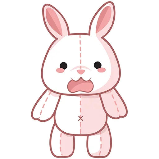 bunny, toys, cute little rabbit, sprouting rabbit vector, happy rabbit scissors