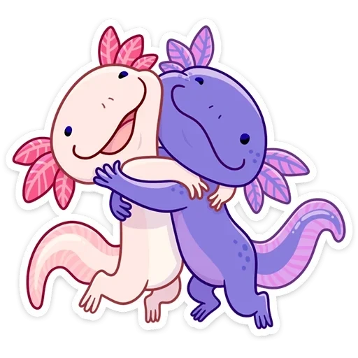 a toy, po and fo, axolotl, little axolotl, axoloted stickers on the
