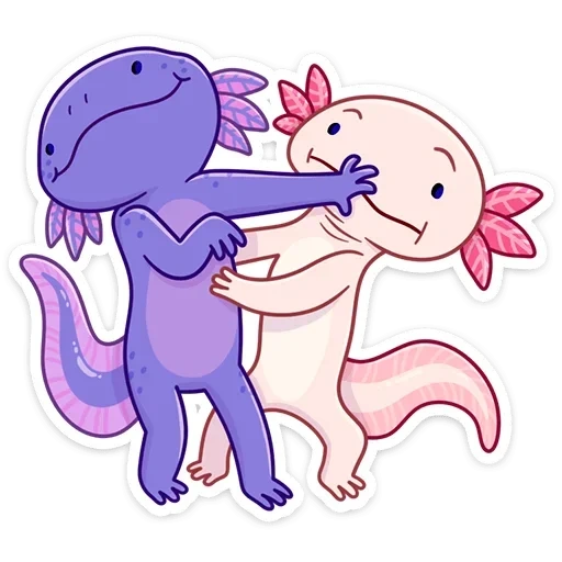 axolotl, axoloted stickers on the