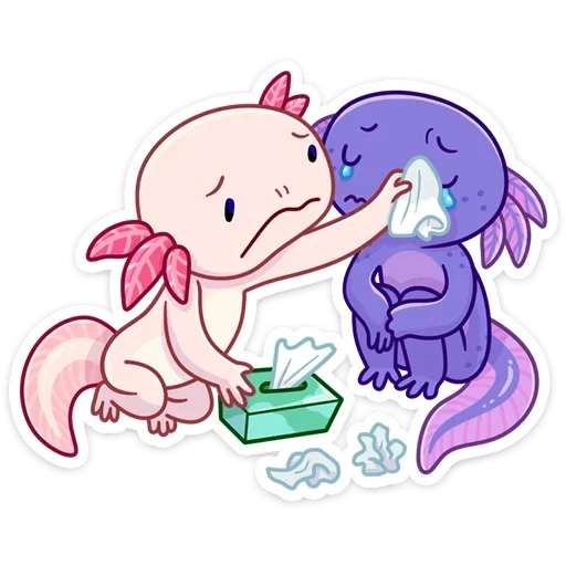 anime, gatinho, adesivos axolotados no