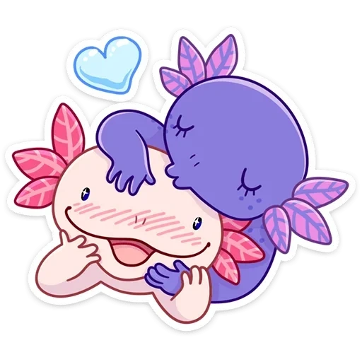 ajolote, axolotle es lindo, dibujo axolotl, pequeño axolotl, pegatinas axoloted en el