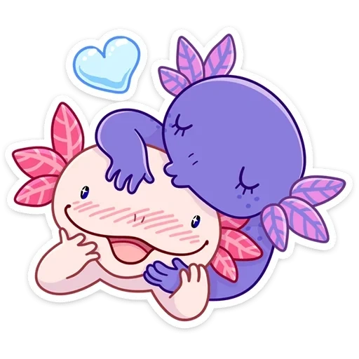 axolotl, axolotle lucu, gambar axolotl, axolotl kecil, stiker axoloted di