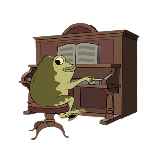 frog mr fandermker, on the other side of the hedge frog behind the piano, stickers on the other side of the hedge, jason funderburker stickers telegram, on the other side of the hedge