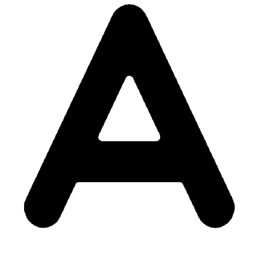 signs, the letter a, 1c icon, the letters are black, the letter a is the logo