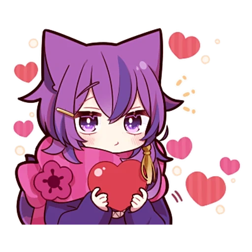 art de l'anime, chibi est mignon, neko yuri delk, natsuki chibi yuri, personnages d'anime