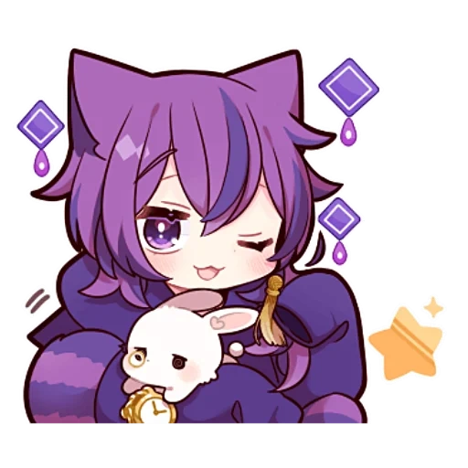 anime, neko yuri delk, anime girl, personnages d'anime, chibi xilin hongkai